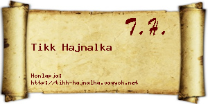 Tikk Hajnalka névjegykártya